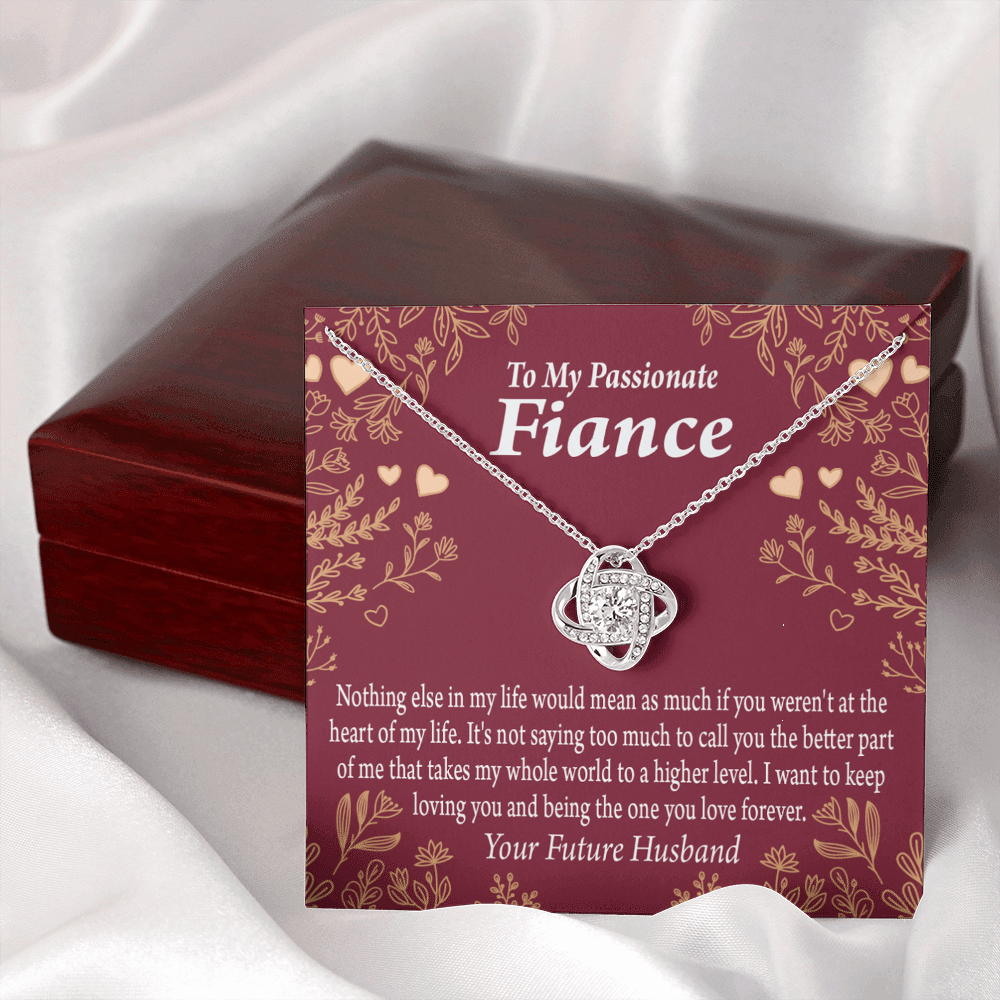 To My Fiancee I Want To Keep Loving You Infinity Knot Necklace Message Card-Express Your Love Gifts