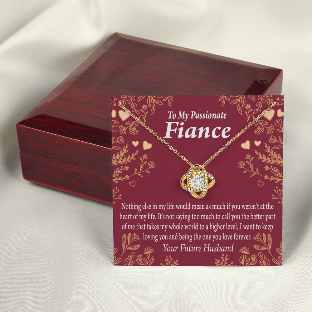 To My Fiancee I Want To Keep Loving You Infinity Knot Necklace Message Card-Express Your Love Gifts