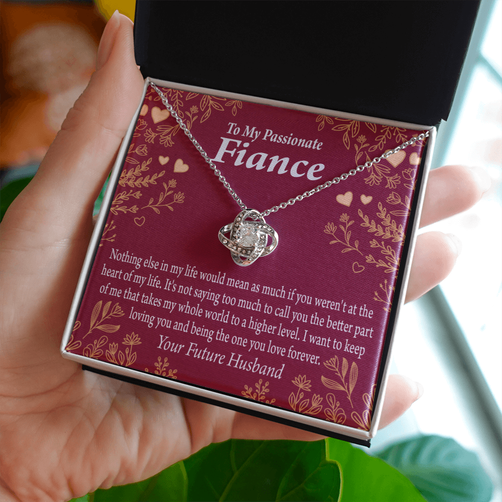 To My Fiancee I Want To Keep Loving You Infinity Knot Necklace Message Card-Express Your Love Gifts