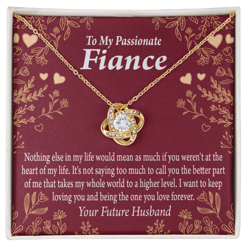 To My Fiancee I Want To Keep Loving You Infinity Knot Necklace Message Card-Express Your Love Gifts