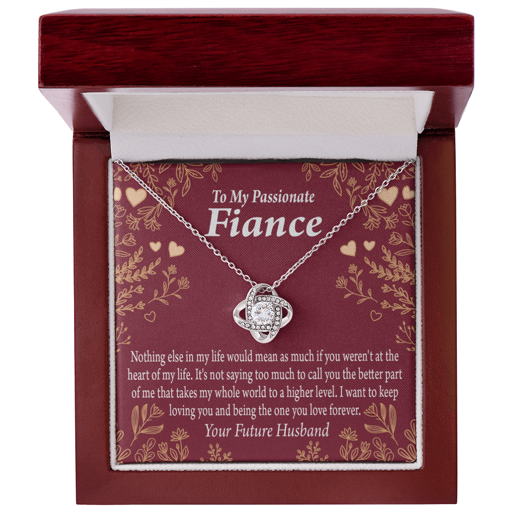 To My Fiancee I Want To Keep Loving You Infinity Knot Necklace Message Card-Express Your Love Gifts
