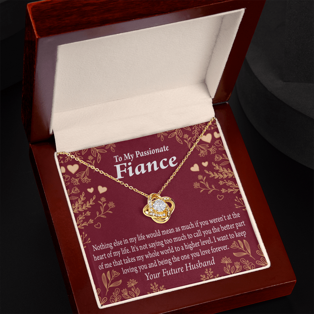 To My Fiancee I Want To Keep Loving You Infinity Knot Necklace Message Card-Express Your Love Gifts