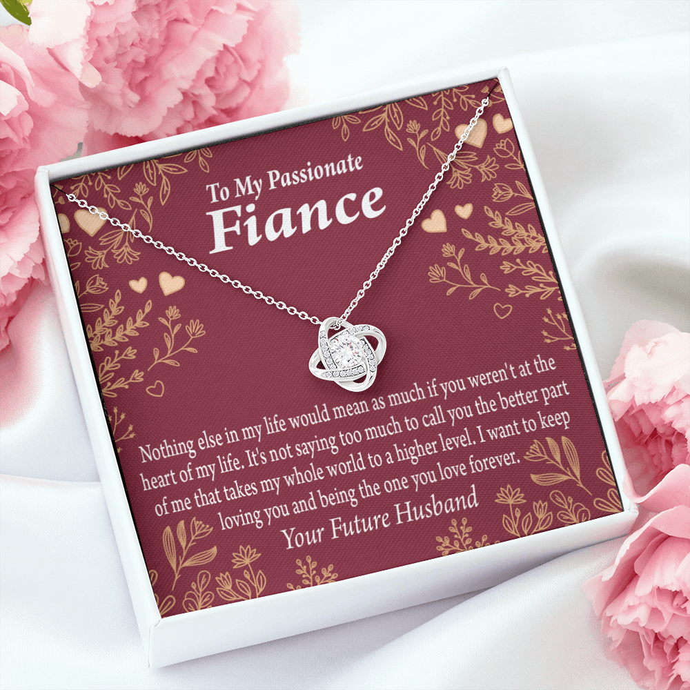 To My Fiancee I Want To Keep Loving You Infinity Knot Necklace Message Card-Express Your Love Gifts