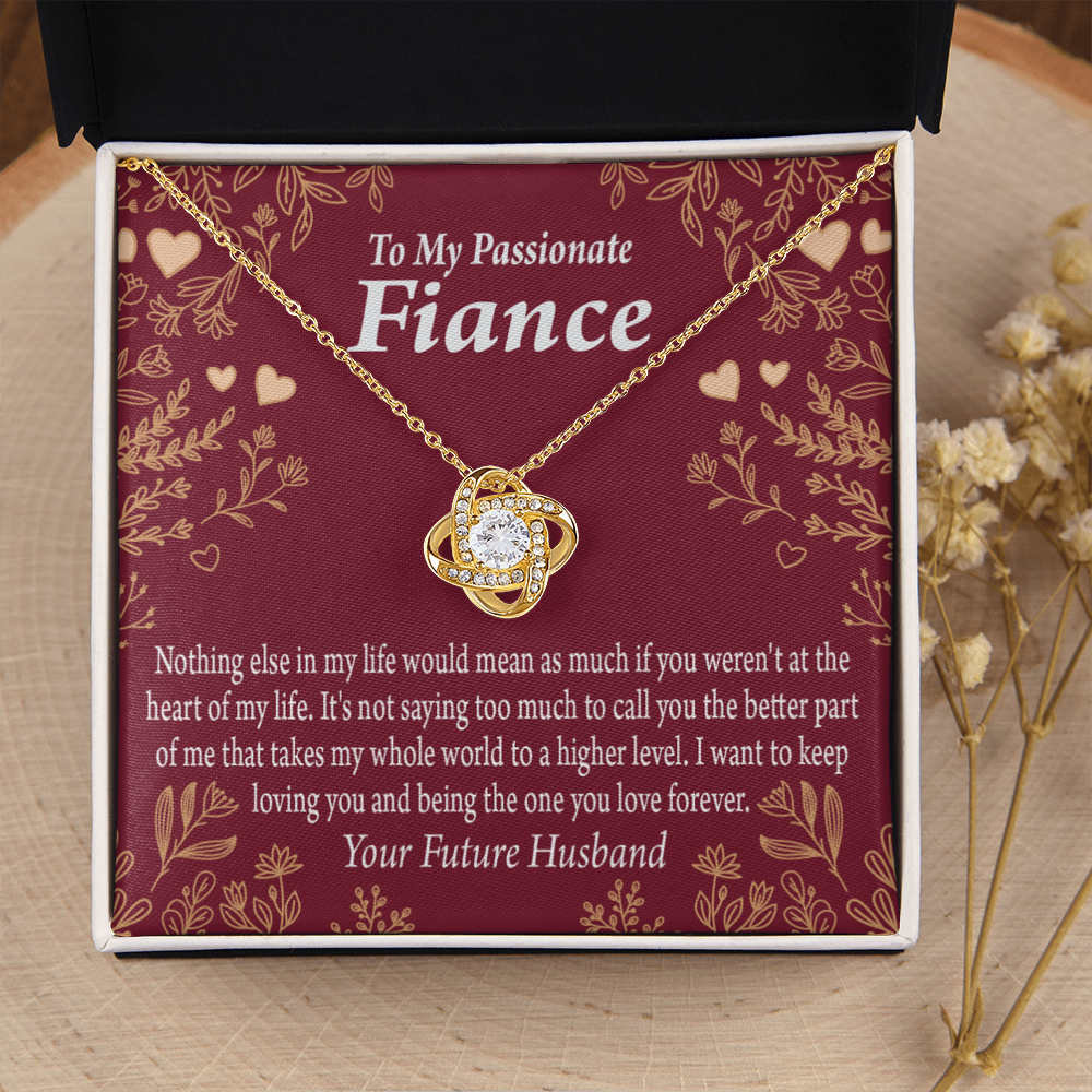 To My Fiancee I Want To Keep Loving You Infinity Knot Necklace Message Card-Express Your Love Gifts
