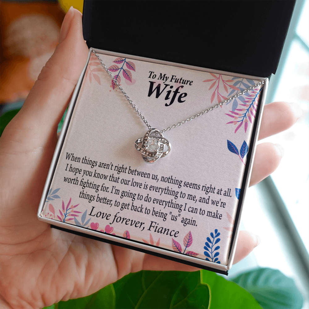 To My Fiancee I Will Make Everything Better Infinity Knot Necklace Message Card-Express Your Love Gifts