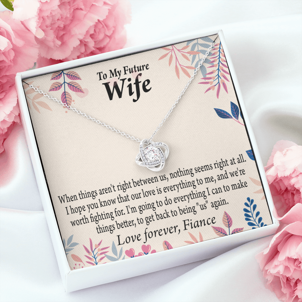 To My Fiancee I Will Make Everything Better Infinity Knot Necklace Message Card-Express Your Love Gifts