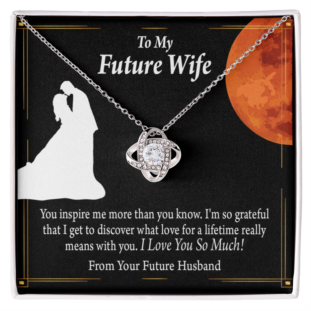 To My Fiancee Inspiration Infinity Knot Necklace Message Card-Express Your Love Gifts
