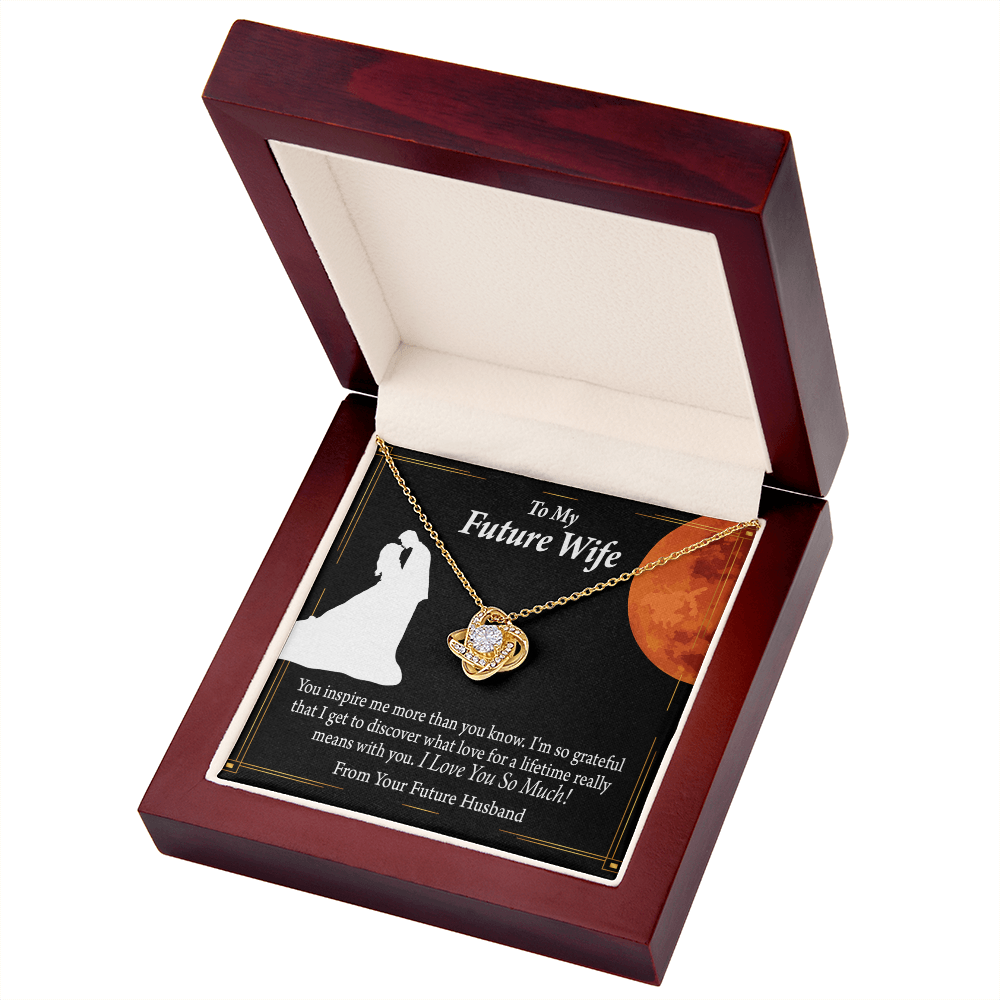 To My Fiancee Inspiration Infinity Knot Necklace Message Card-Express Your Love Gifts