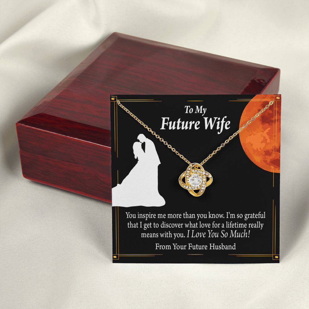 To My Fiancee Inspiration Infinity Knot Necklace Message Card-Express Your Love Gifts