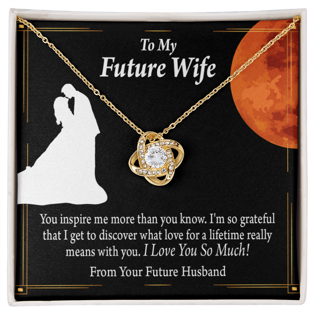 To My Fiancee Inspiration Infinity Knot Necklace Message Card-Express Your Love Gifts