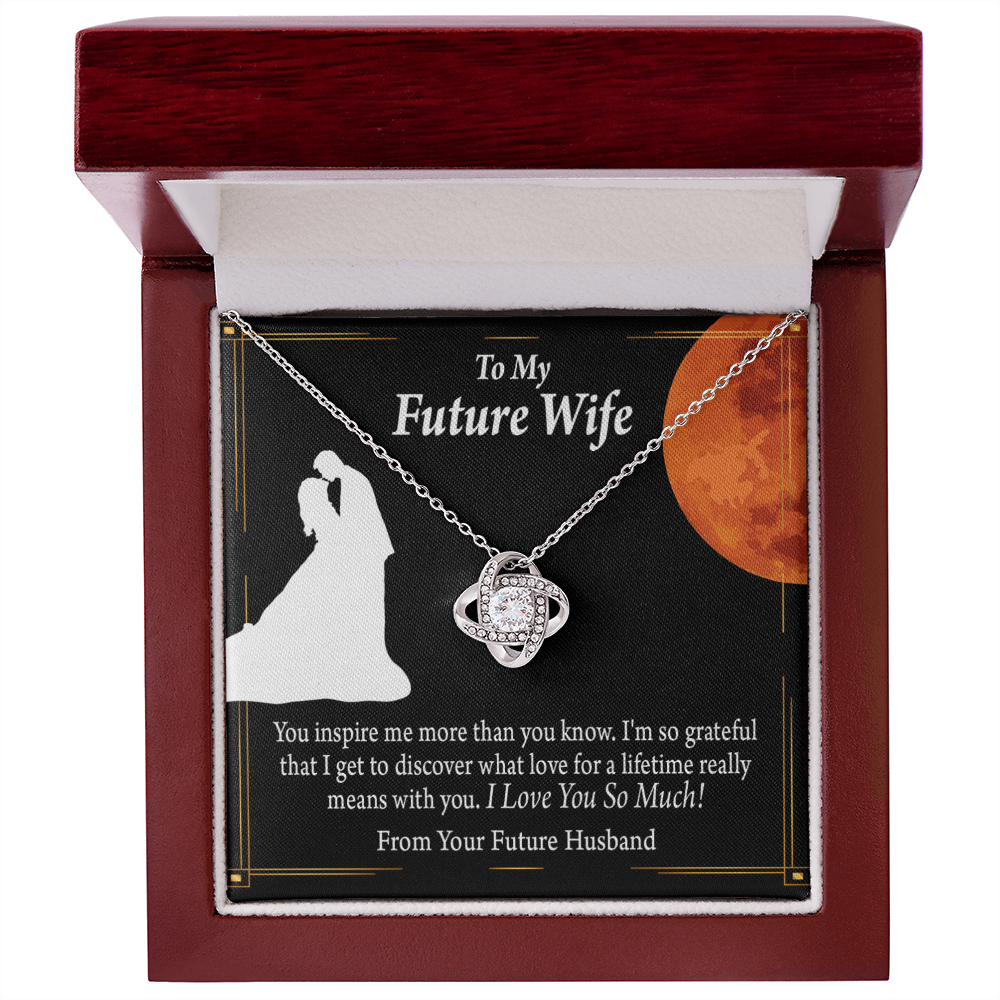 To My Fiancee Inspiration Infinity Knot Necklace Message Card-Express Your Love Gifts