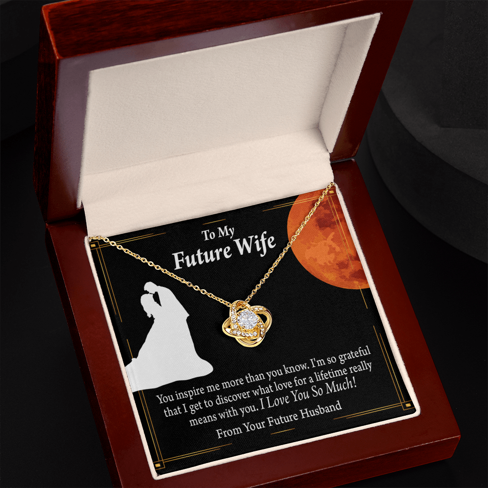 To My Fiancee Inspiration Infinity Knot Necklace Message Card-Express Your Love Gifts