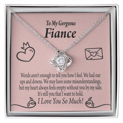 To My Fiancee It's You Infinity Knot Necklace Message Card-Express Your Love Gifts