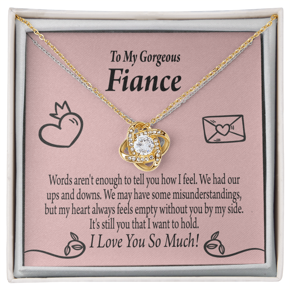 To My Fiancee It's You Infinity Knot Necklace Message Card-Express Your Love Gifts