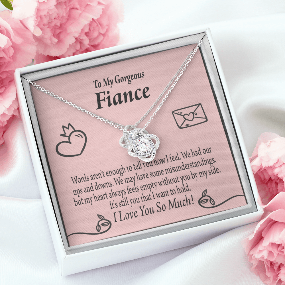 To My Fiancee It's You Infinity Knot Necklace Message Card-Express Your Love Gifts