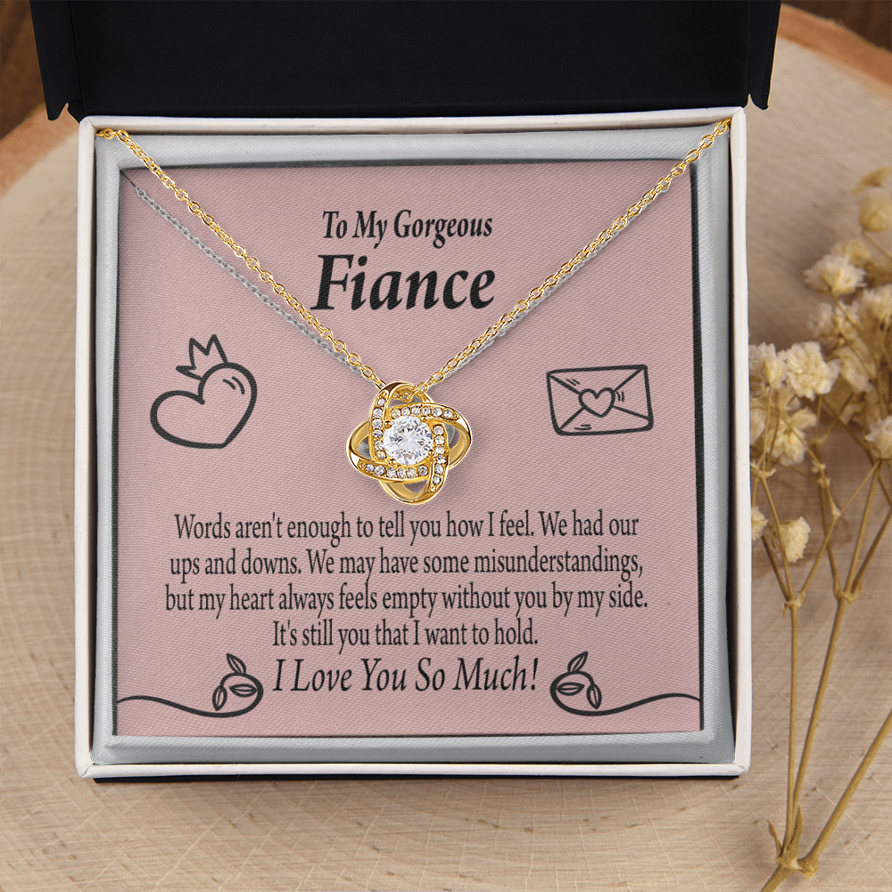 To My Fiancee It's You Infinity Knot Necklace Message Card-Express Your Love Gifts