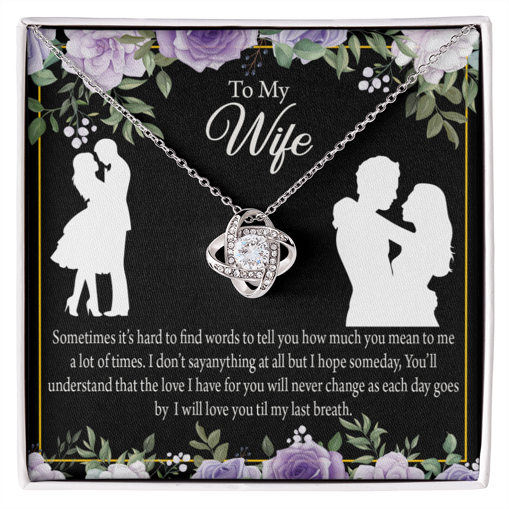 To My Fiancee Last Breath Infinity Knot Necklace Message Card-Express Your Love Gifts
