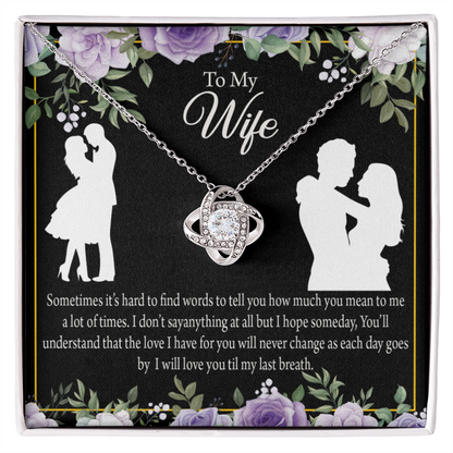 To My Fiancee Last Breath Infinity Knot Necklace Message Card-Express Your Love Gifts