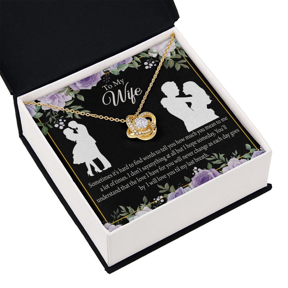 To My Fiancee Last Breath Infinity Knot Necklace Message Card-Express Your Love Gifts