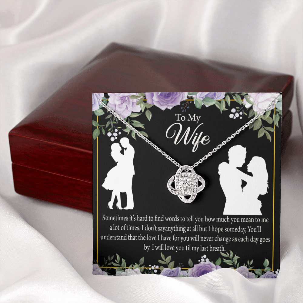 To My Fiancee Last Breath Infinity Knot Necklace Message Card-Express Your Love Gifts