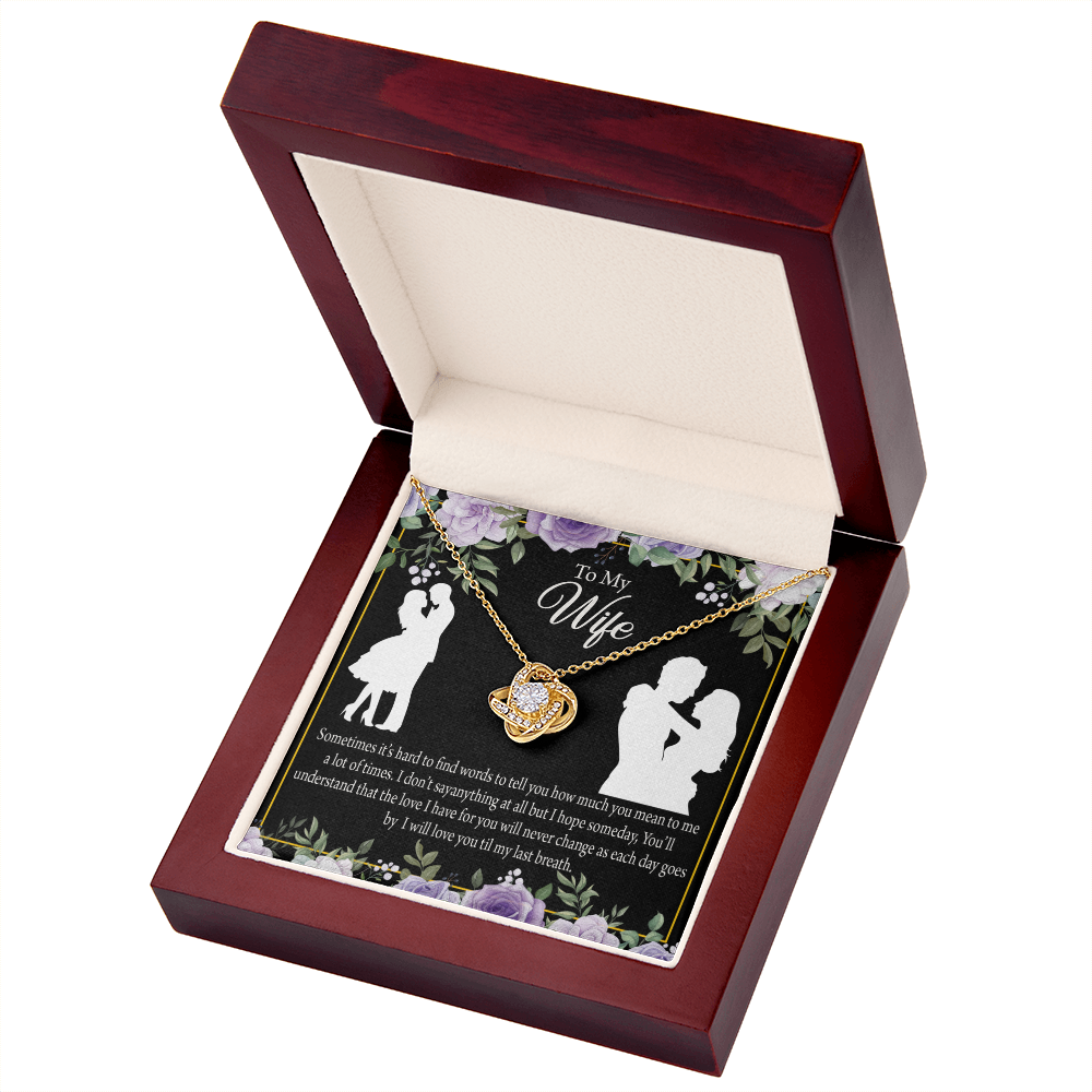 To My Fiancee Last Breath Infinity Knot Necklace Message Card-Express Your Love Gifts