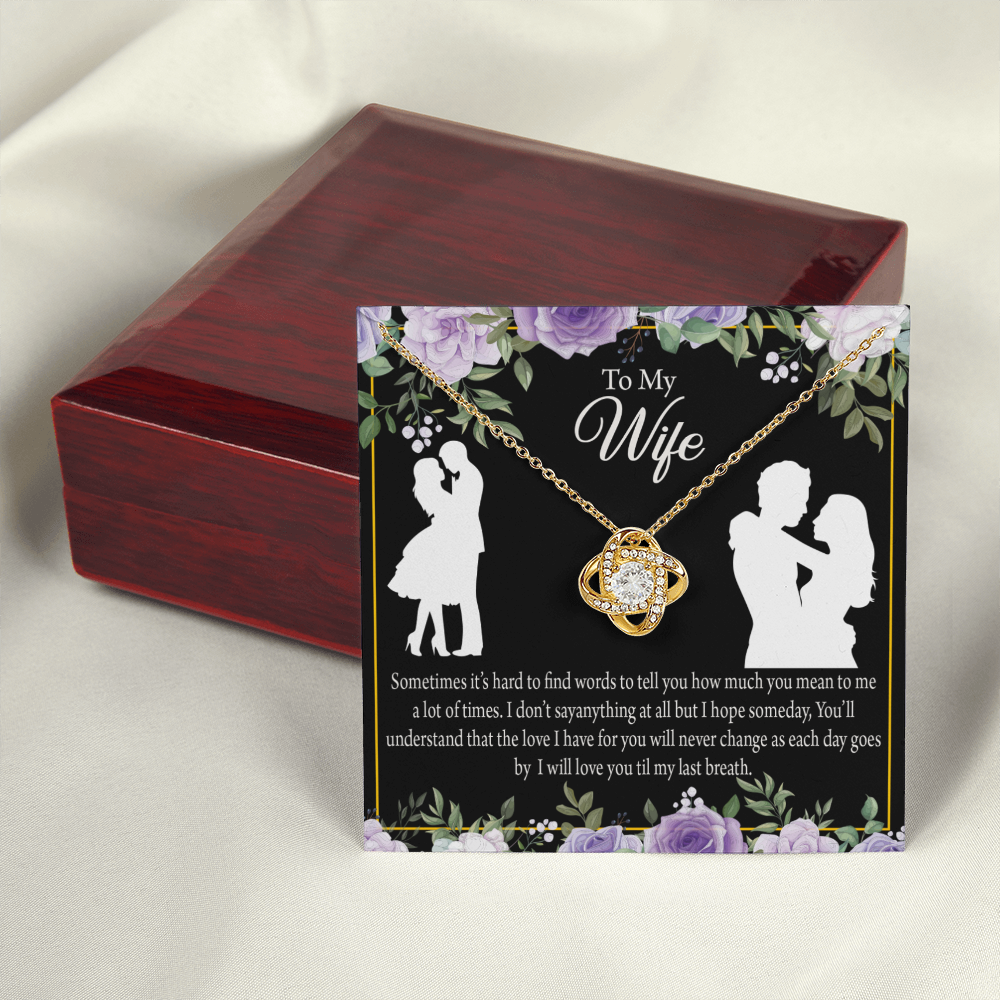 To My Fiancee Last Breath Infinity Knot Necklace Message Card-Express Your Love Gifts