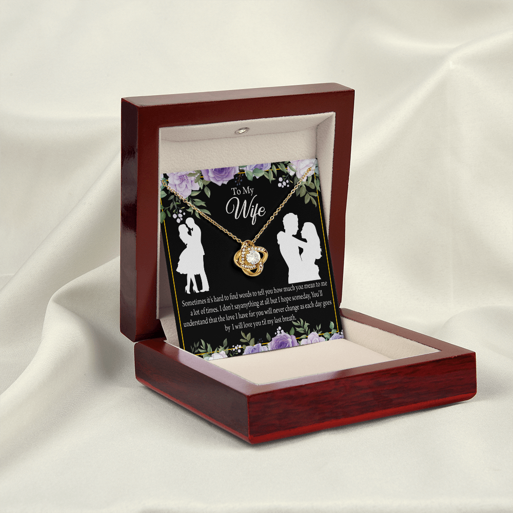 To My Fiancee Last Breath Infinity Knot Necklace Message Card-Express Your Love Gifts