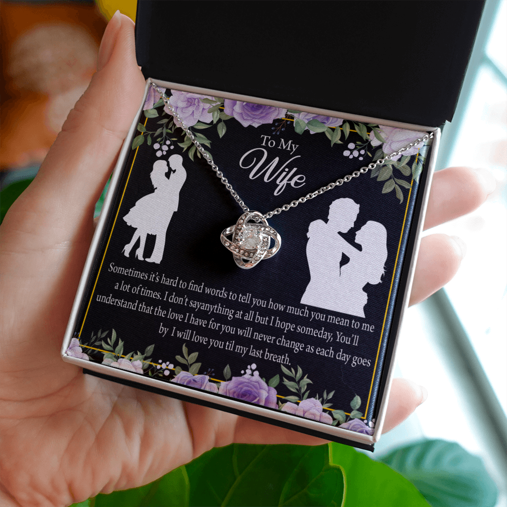 To My Fiancee Last Breath Infinity Knot Necklace Message Card-Express Your Love Gifts