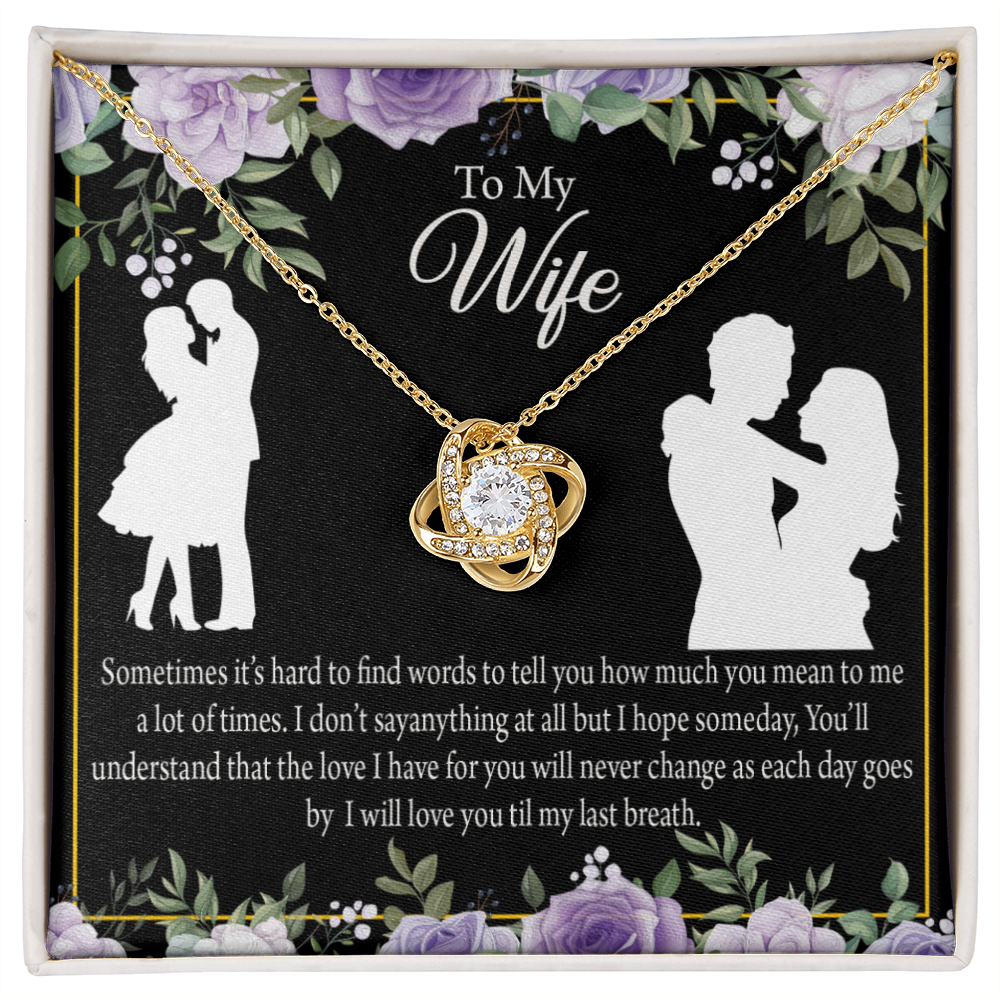 To My Fiancee Last Breath Infinity Knot Necklace Message Card-Express Your Love Gifts