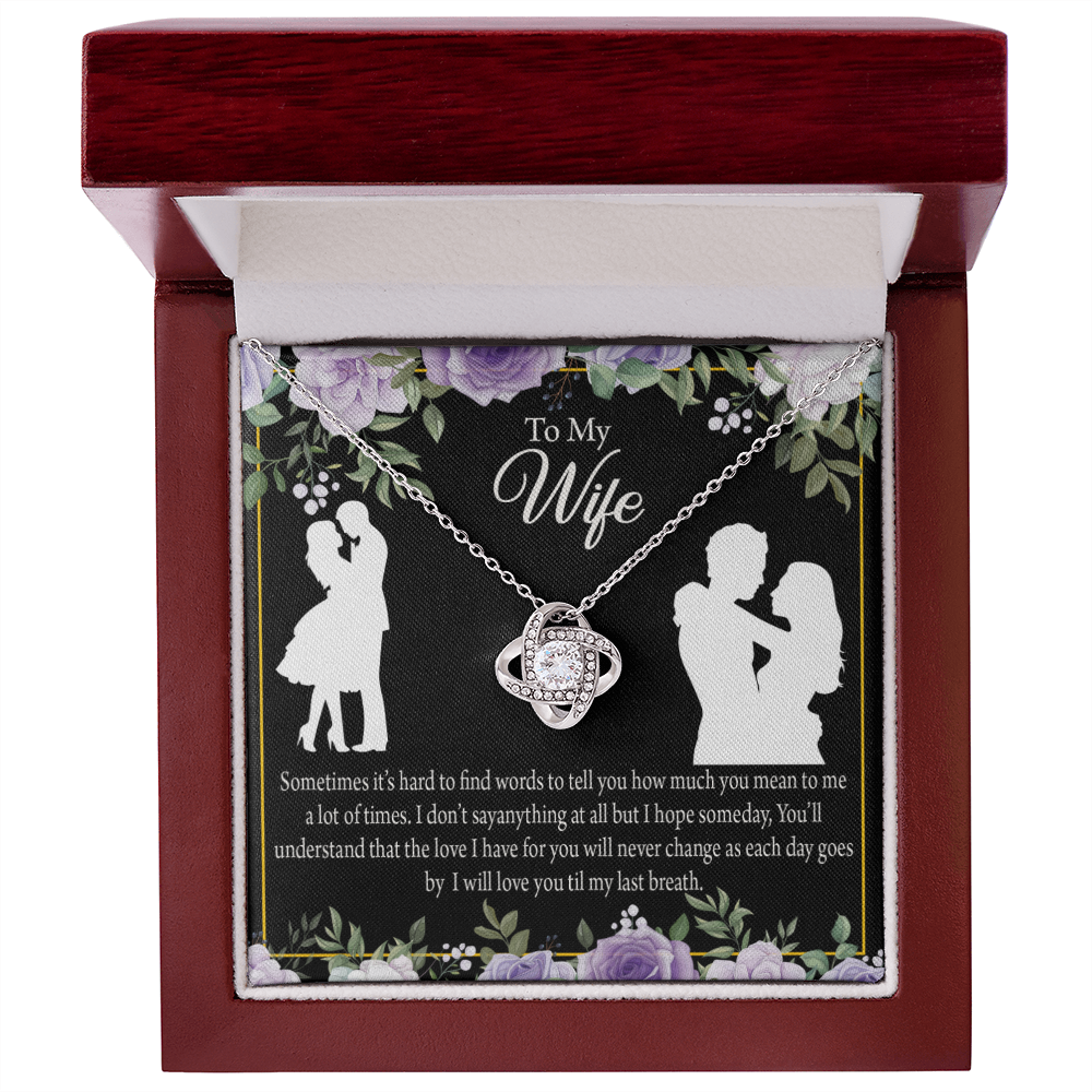 To My Fiancee Last Breath Infinity Knot Necklace Message Card-Express Your Love Gifts