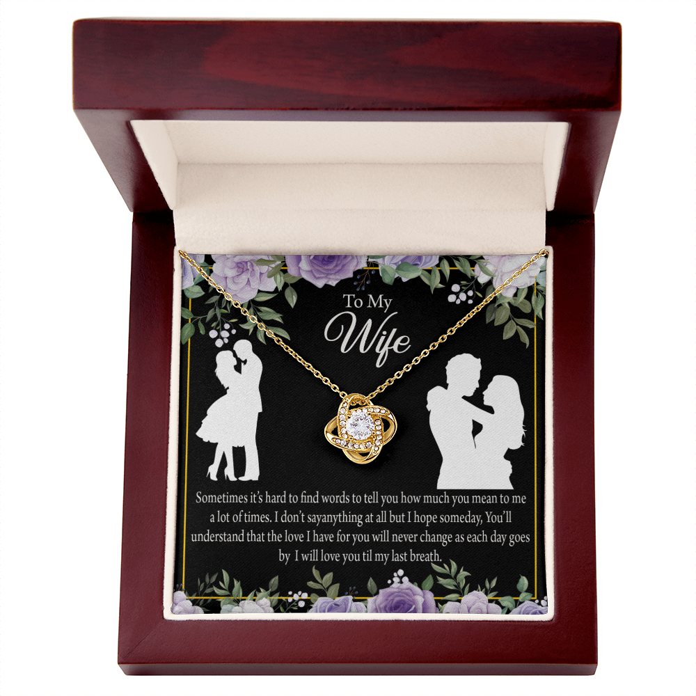 To My Fiancee Last Breath Infinity Knot Necklace Message Card-Express Your Love Gifts