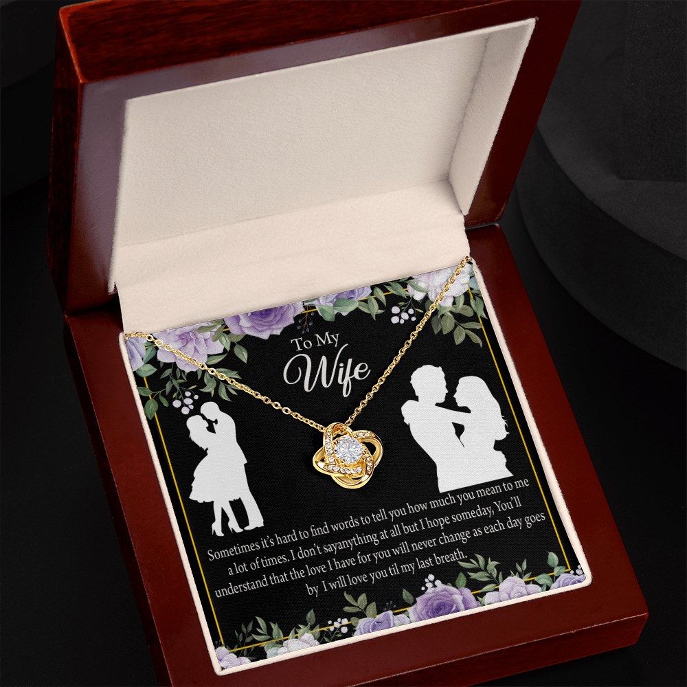 To My Fiancee Last Breath Infinity Knot Necklace Message Card-Express Your Love Gifts