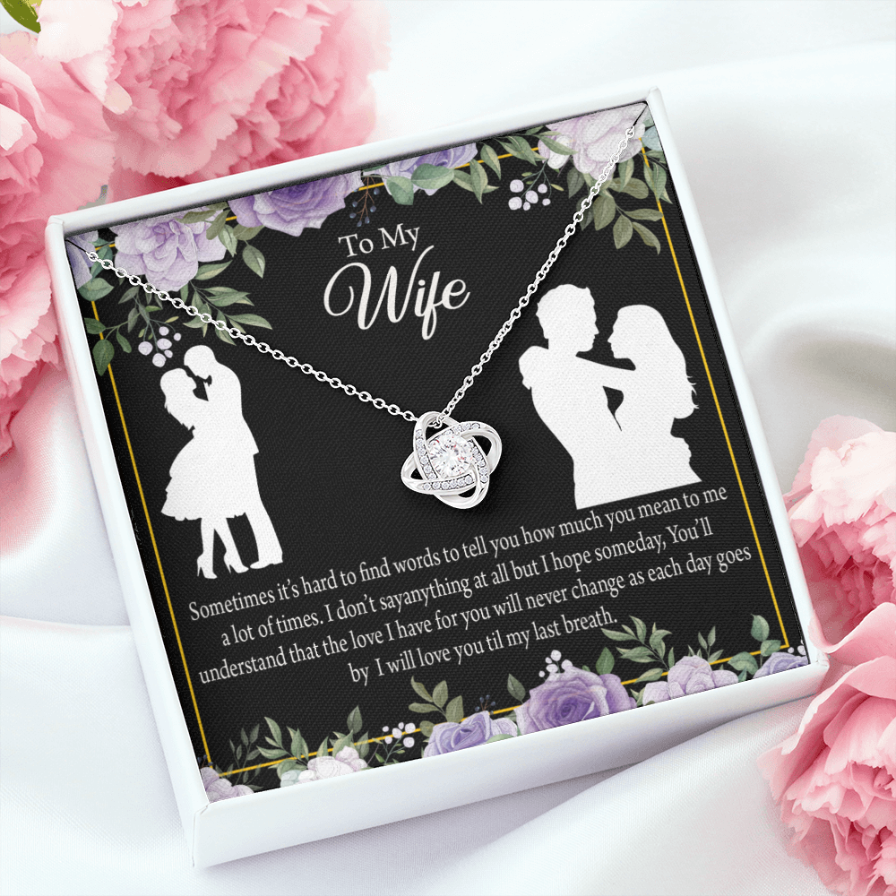 To My Fiancee Last Breath Infinity Knot Necklace Message Card-Express Your Love Gifts