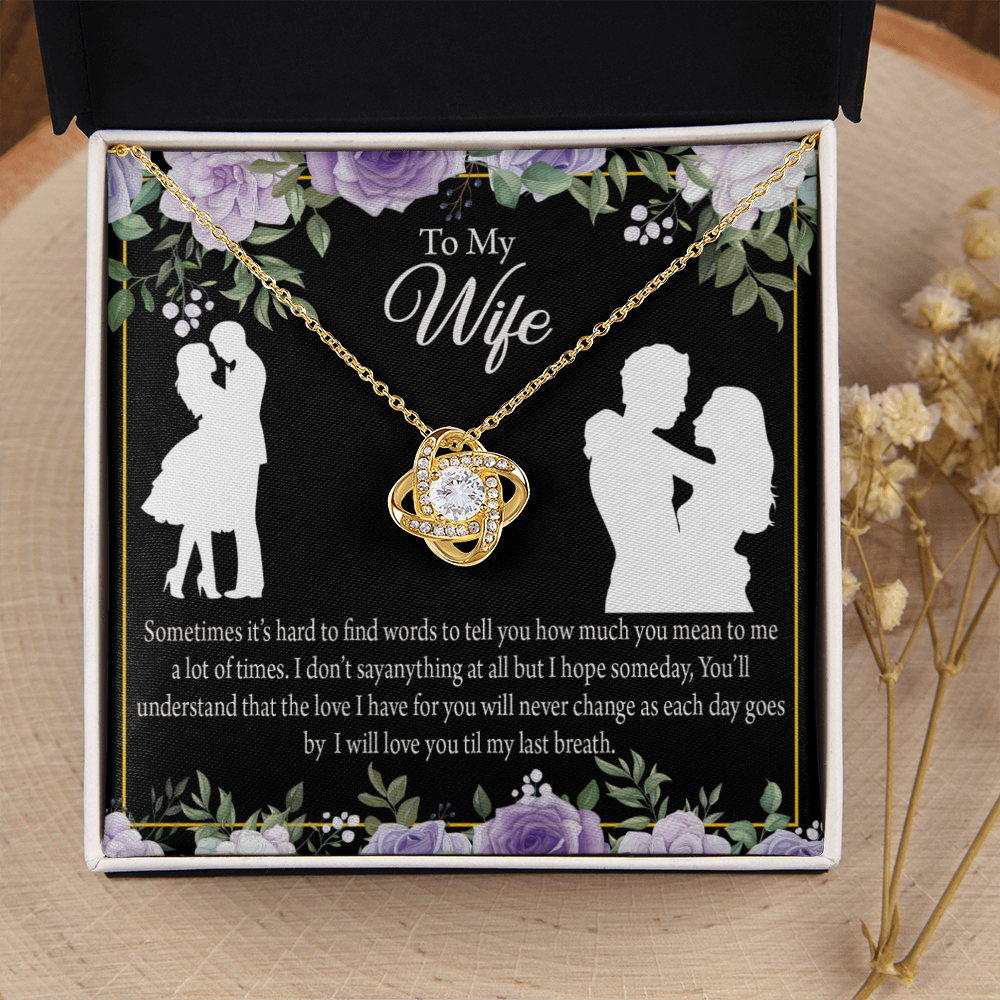To My Fiancee Last Breath Infinity Knot Necklace Message Card-Express Your Love Gifts