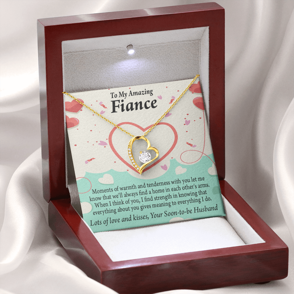 To My Fiancee Lots of Love And Kisses Forever Necklace w Message Card-Express Your Love Gifts