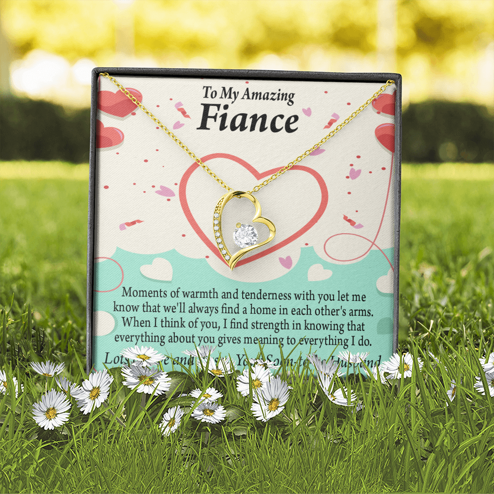 To My Fiancee Lots of Love And Kisses Forever Necklace w Message Card-Express Your Love Gifts