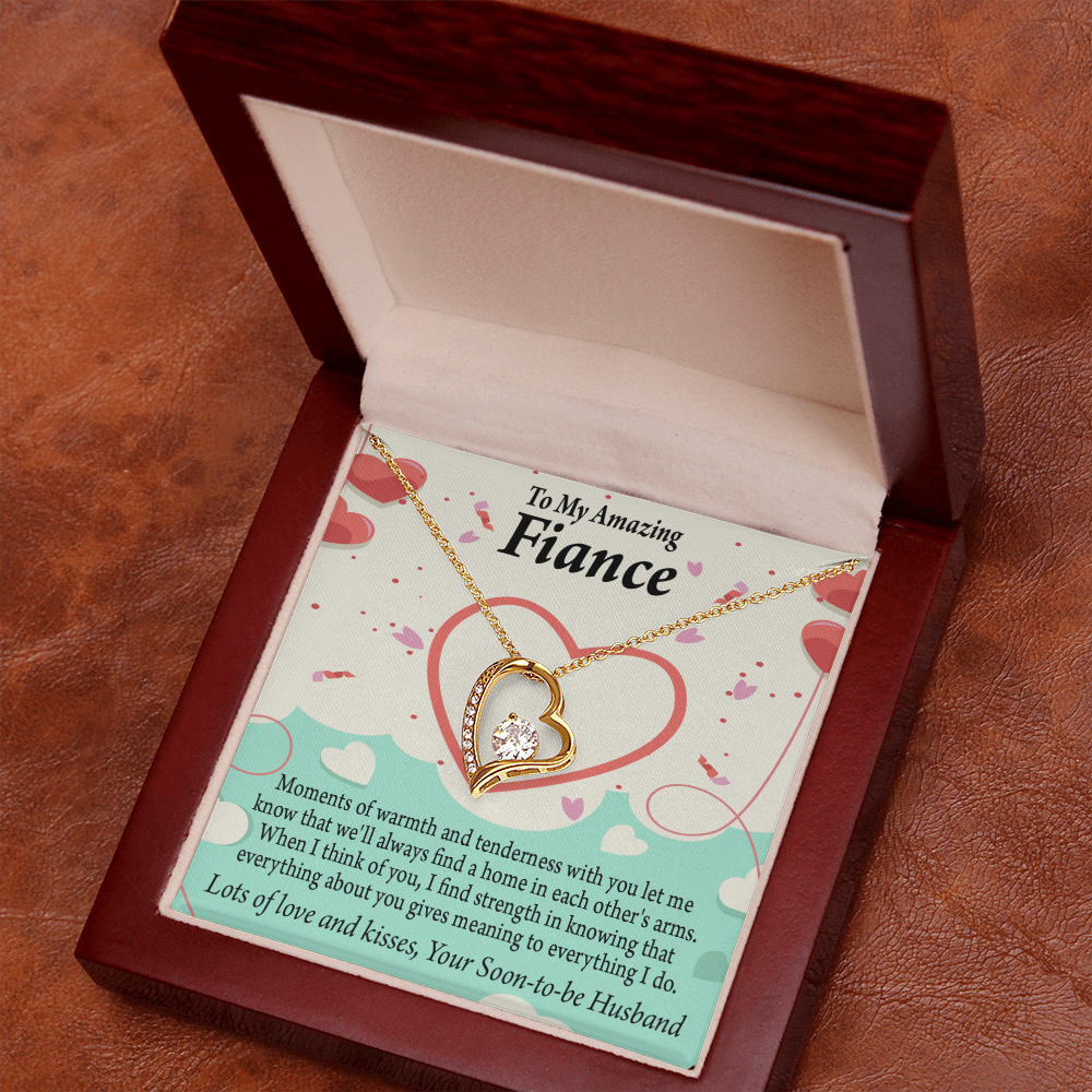 To My Fiancee Lots of Love And Kisses Forever Necklace w Message Card-Express Your Love Gifts