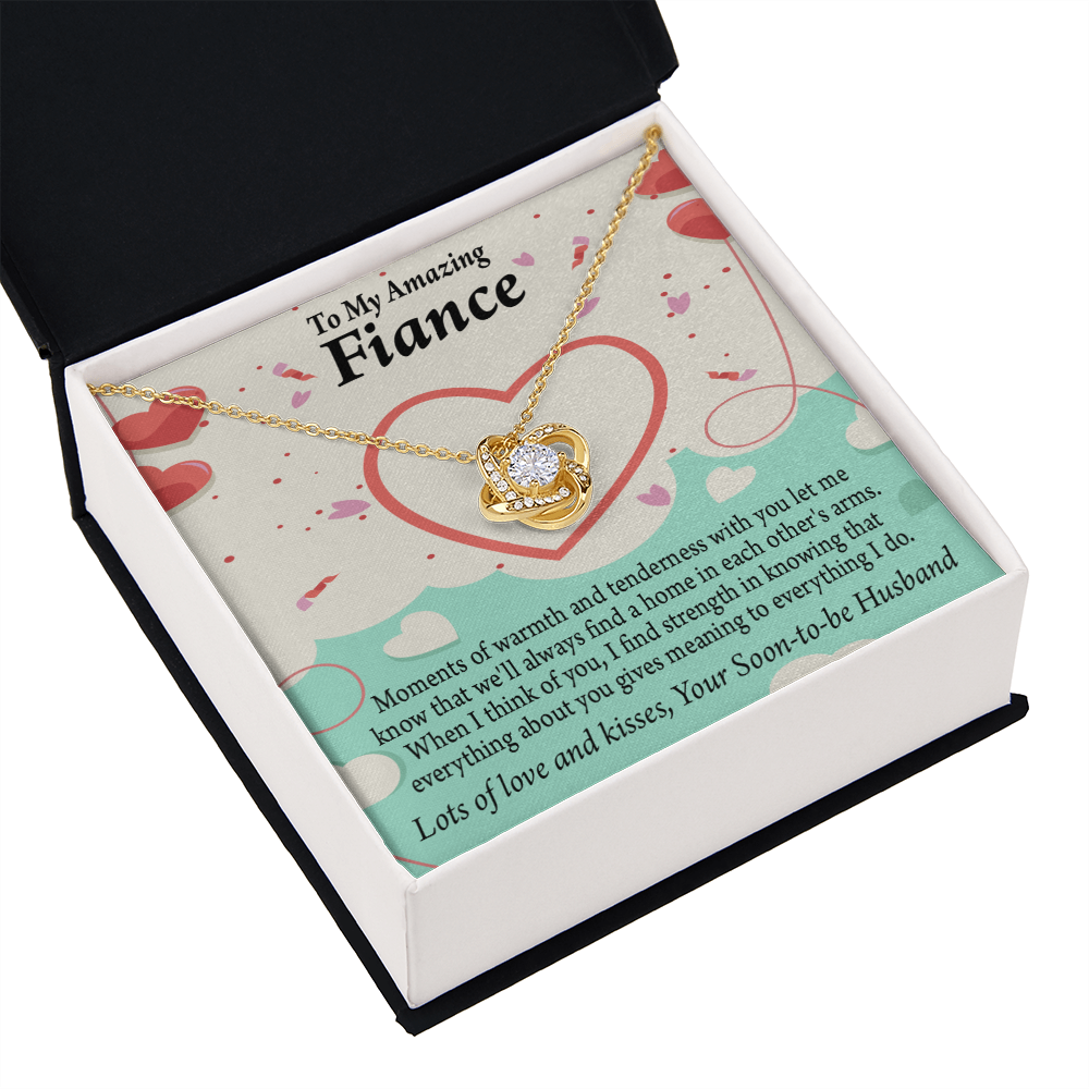 To My Fiancee Lots of Love And Kisses Infinity Knot Necklace Message Card-Express Your Love Gifts