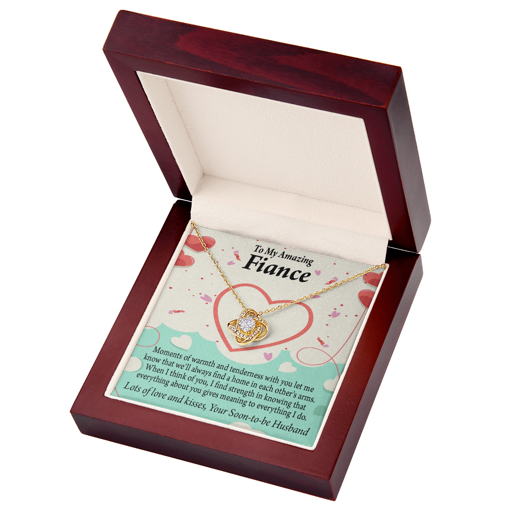 To My Fiancee Lots of Love And Kisses Infinity Knot Necklace Message Card-Express Your Love Gifts