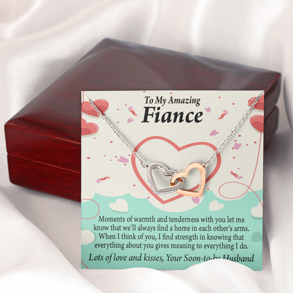 To My Fiancee Lots of Love And Kisses Inseparable Necklace-Express Your Love Gifts