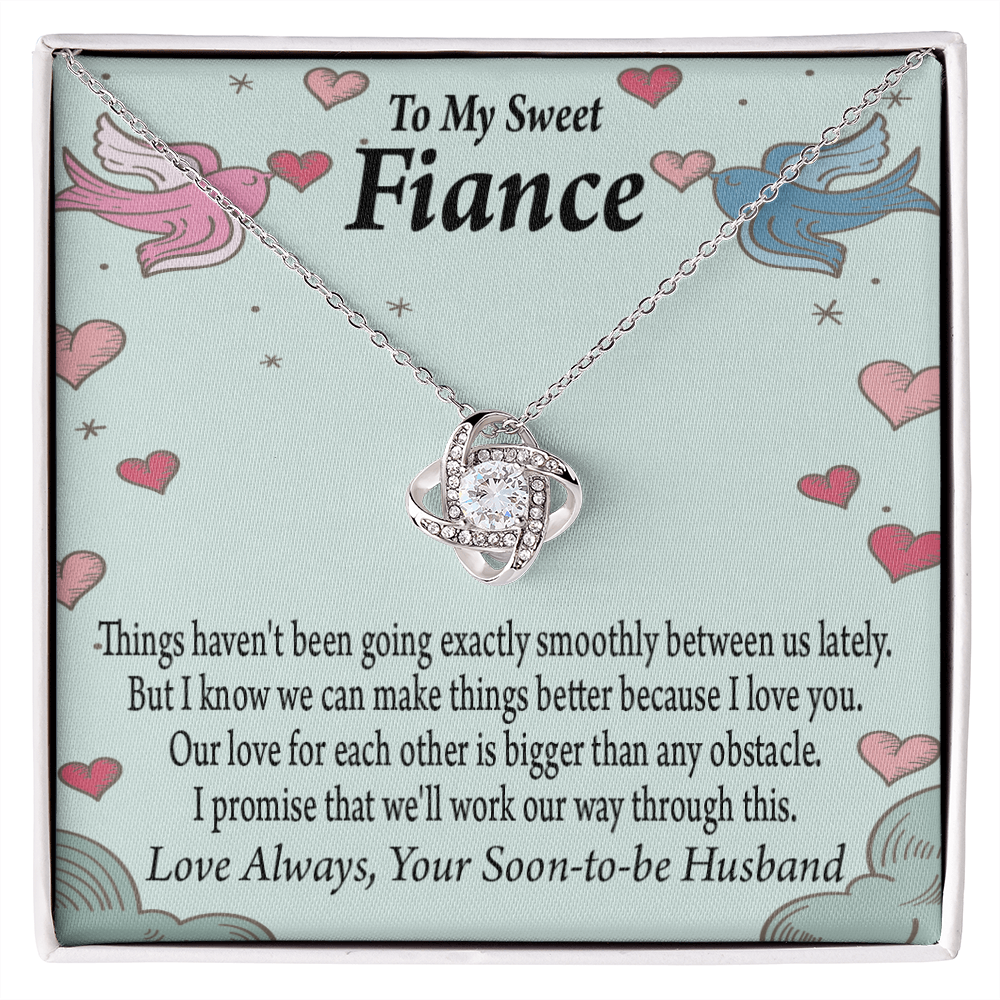 To My Fiancee Love Bigger Than Any Obstacle Infinity Knot Necklace Message Card-Express Your Love Gifts