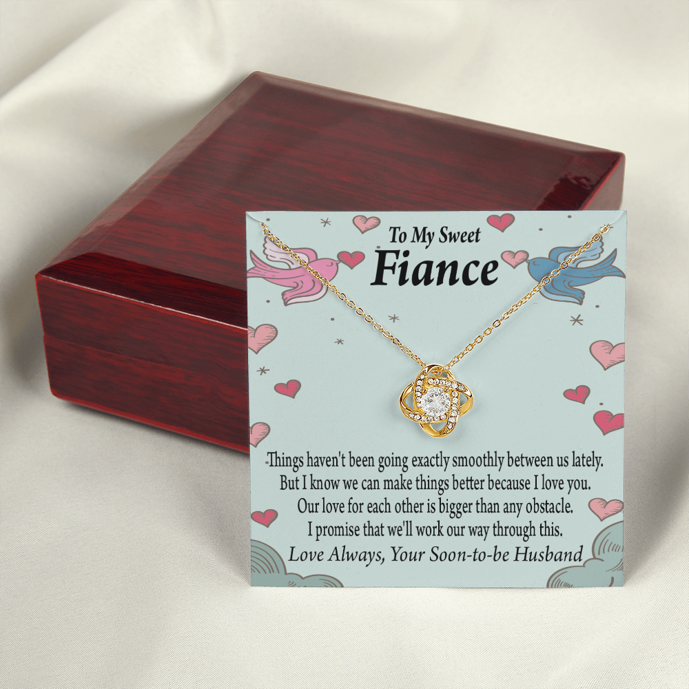 To My Fiancee Love Bigger Than Any Obstacle Infinity Knot Necklace Message Card-Express Your Love Gifts