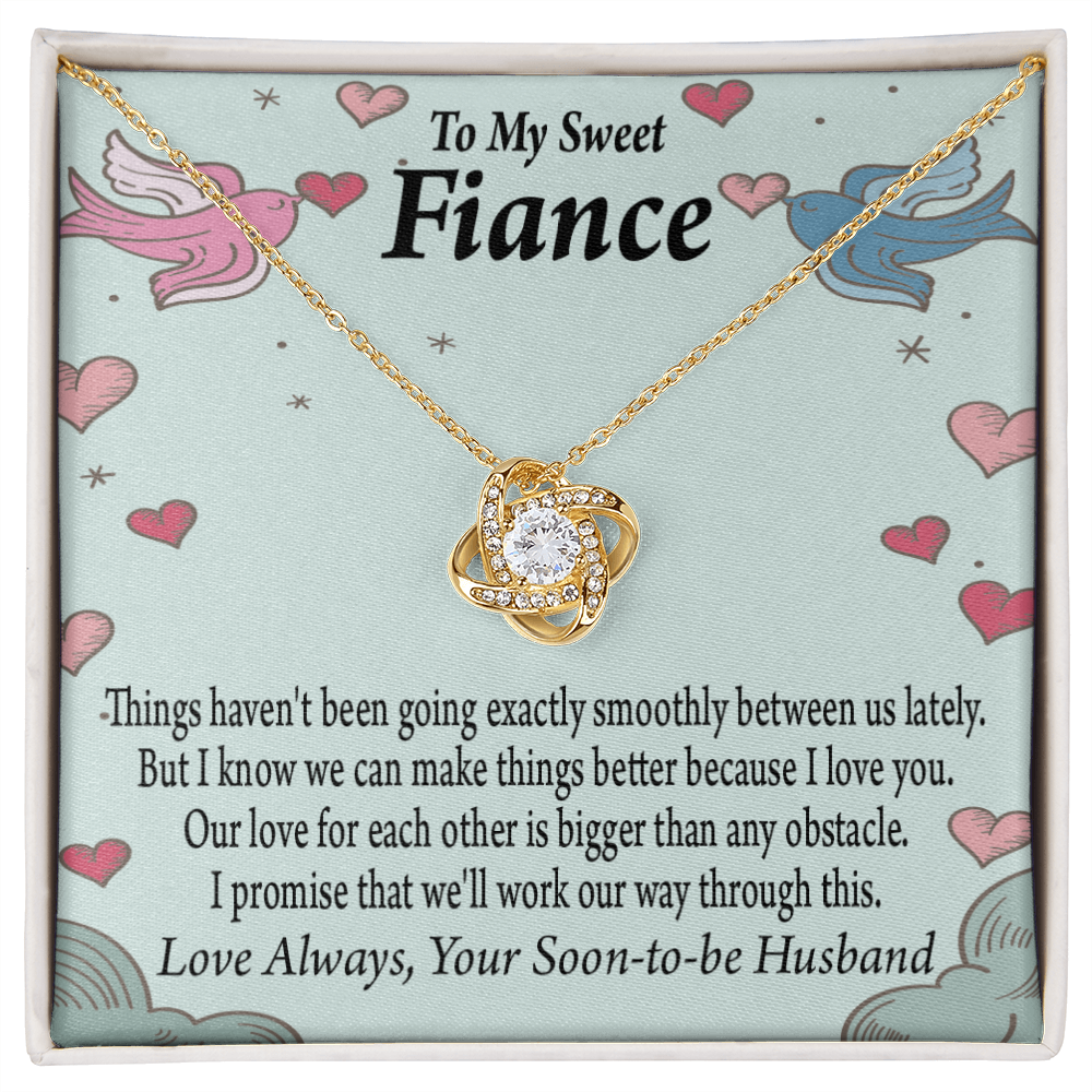 To My Fiancee Love Bigger Than Any Obstacle Infinity Knot Necklace Message Card-Express Your Love Gifts