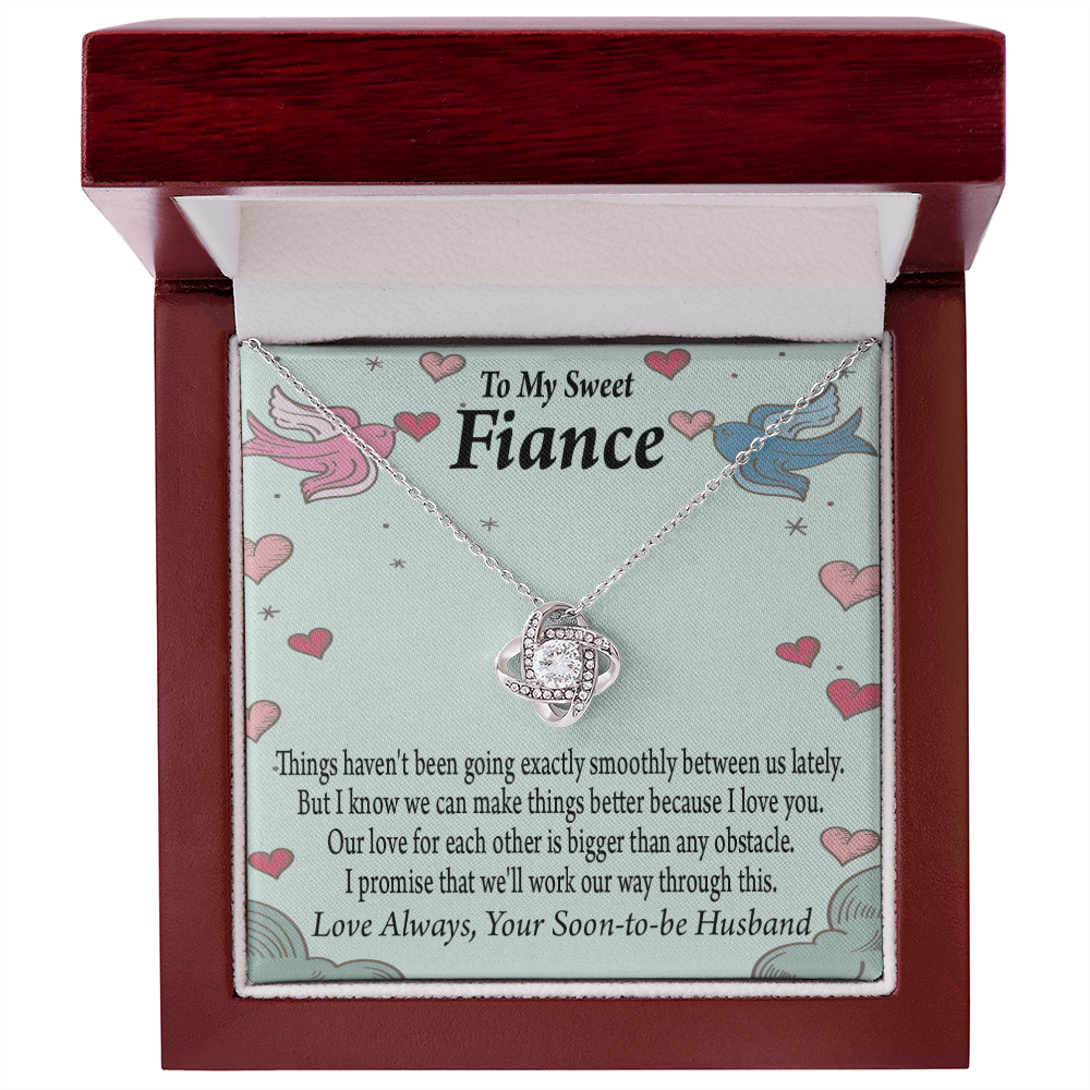 To My Fiancee Love Bigger Than Any Obstacle Infinity Knot Necklace Message Card-Express Your Love Gifts