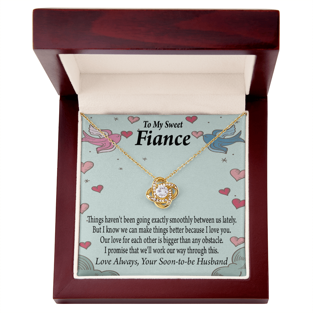 To My Fiancee Love Bigger Than Any Obstacle Infinity Knot Necklace Message Card-Express Your Love Gifts