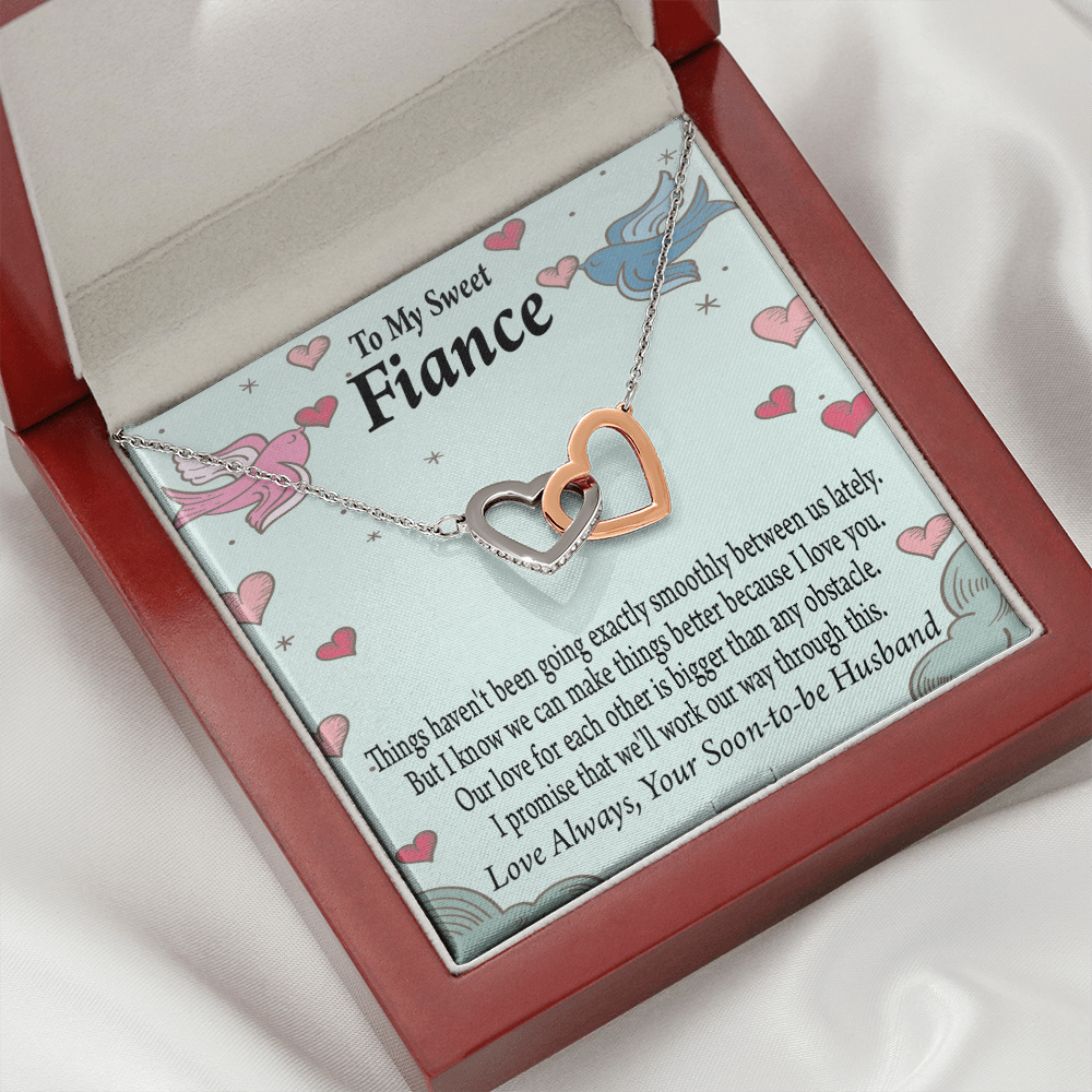 To My Fiancee Love Bigger Than Any Obstacle Inseparable Necklace-Express Your Love Gifts