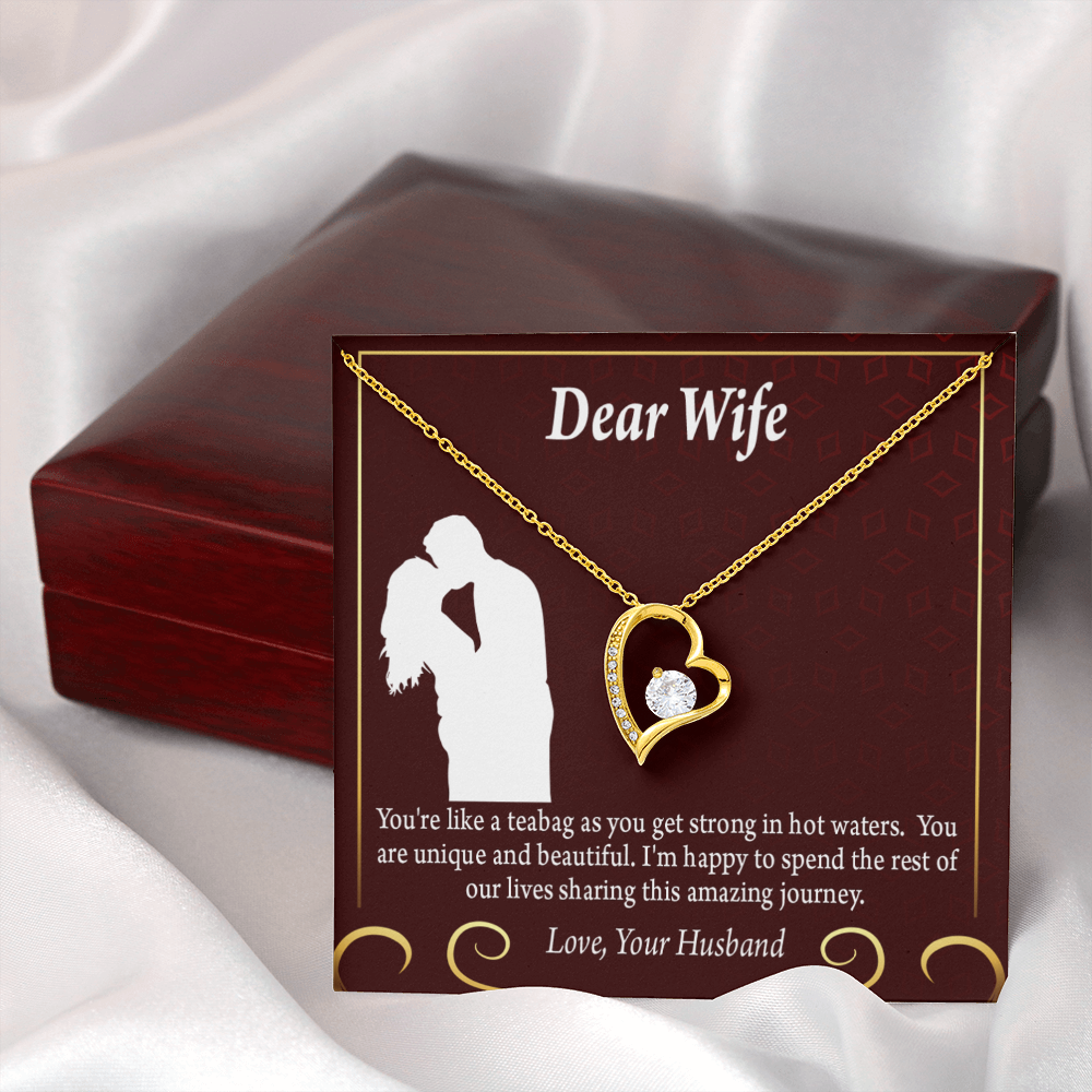 To My Fiancee Love Journey Forever Necklace w Message Card-Express Your Love Gifts