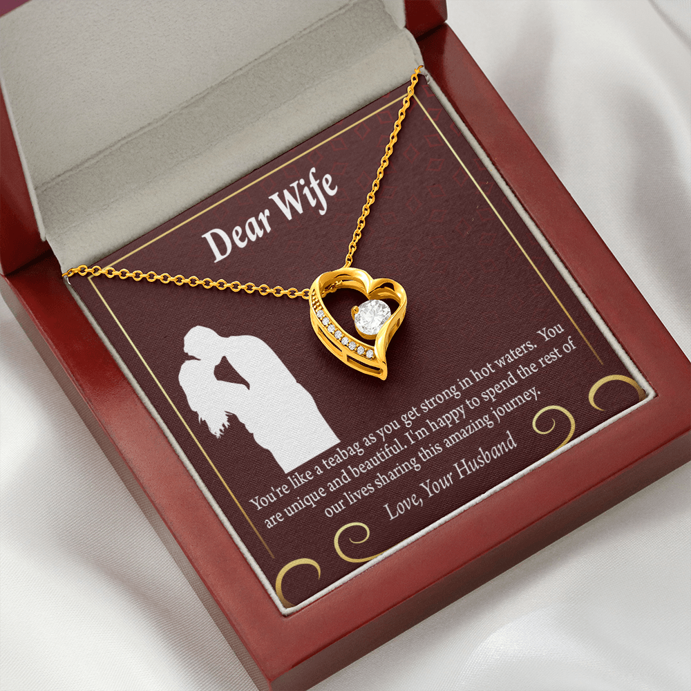 To My Fiancee Love Journey Forever Necklace w Message Card-Express Your Love Gifts