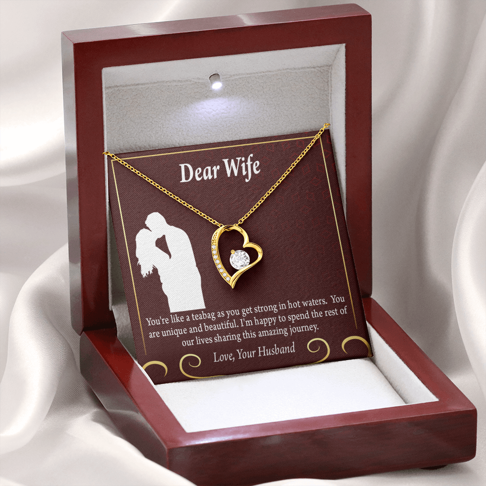 To My Fiancee Love Journey Forever Necklace w Message Card-Express Your Love Gifts