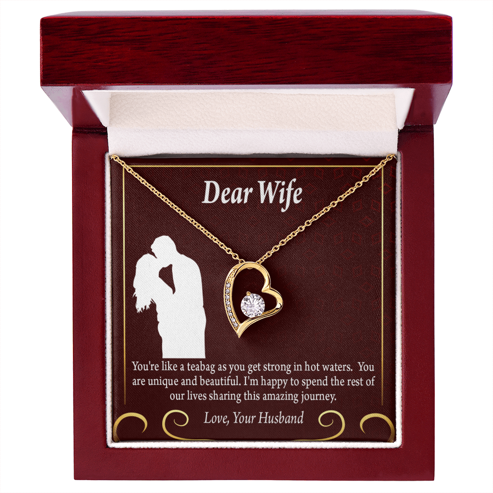 To My Fiancee Love Journey Forever Necklace w Message Card-Express Your Love Gifts